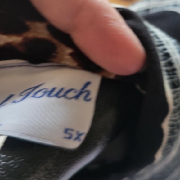 Vintage A Personal Touch 5X Animal Print Striped Button Down Tunic Top - Picture 5 of 5